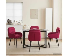 Valgomojo kėdės 4 pcs Aksomas Vyno raudona 59 x 59,5 x 90 cm