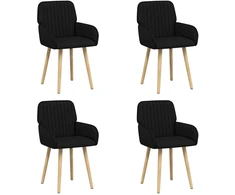 Valgomojo kėdės 4 pcs Audinys Juoda 56,5 x 50 x 87,5 cm