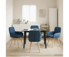 Valgomojo kėdės 4 pcs Audinys Mėlyna 56,5 x 50 x 87,5 cm