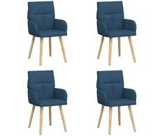 Valgomojo kėdės 4 pcs Audinys Mėlyna 60 x 56 x 96 cm