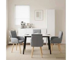 Valgomojo kėdės 4 pcs Audinys Šviesiai pilka 60 x 56 x 96 cm