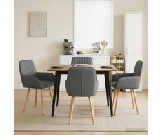 Valgomojo kėdės 4 pcs Audinys Tamsiai pilka 56,5 x 50 x 87,5 cm