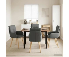 Valgomojo kėdės 4 pcs Audinys Tamsiai pilka 60 x 56 x 96 cm
