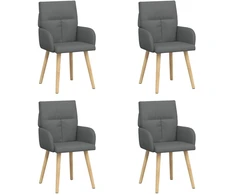 Valgomojo kėdės 4 pcs Audinys Tamsiai pilka 60 x 56 x 96 cm