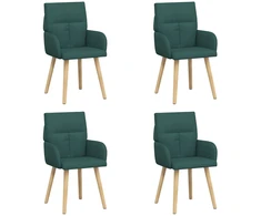 Valgomojo kėdės 4 pcs Audinys Tamsiai žalia 60 x 56 x 96 cm