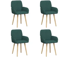 Valgomojo kėdės 4 pcs Audinys Tamsiai žalia 56,5 x 50 x 87,5 cm