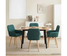 Valgomojo kėdės 4 pcs Audinys Tamsiai žalia 56,5 x 50 x 87,5 cm