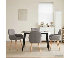 Valgomojo kėdės 4 pcs Audinys Taupe 56,5 x 50 x 87,5 cm