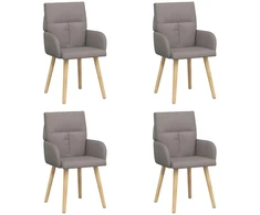 Valgomojo kėdės 4 pcs Audinys Taupe 60 x 56 x 96 cm