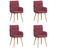 Valgomojo kėdės 4 pcs Audinys Vyno raudona 60 x 56 x 96 cm