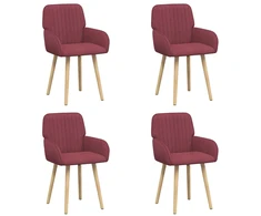 Valgomojo kėdės 4 pcs Audinys Vyno raudona 56,5 x 50 x 87,5 cm