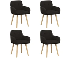 Valgomojo kėdės 4 pcs Bouclé Juoda 59 x 57 x 85 cm