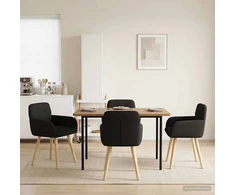 Valgomojo kėdės 4 pcs Bouclé Juoda 59 x 57 x 85 cm