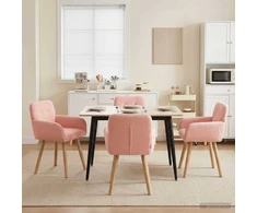 Valgomojo kėdės 4 pcs Bouclé Rožinė 59 x 57 x 85 cm