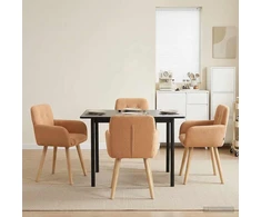Valgomojo kėdės 4 pcs Bouclé Smėlio 59 x 56 x 86 cm