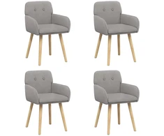 Valgomojo kėdės 4 pcs Bouclé Šviesiai pilka 59 x 56 x 86 cm