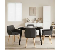 Valgomojo kėdės 4 pcs Bouclé Tamsiai pilka 59 x 57 x 85 cm