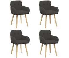 Valgomojo kėdės 4 pcs Bouclé Tamsiai pilka 59 x 57 x 85 cm