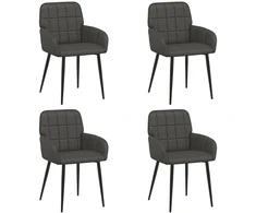 Valgomojo kėdės 4 pcs Dirbtinė oda Juoda 56,5 x 50 x 86 cm
