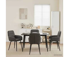 Valgomojo kėdės 4 pcs Dirbtinė oda Juoda 56,5 x 50 x 86 cm