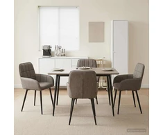 Valgomojo kėdės 4 pcs Dirbtinė oda Pilka 57 x 50 x 85 cm