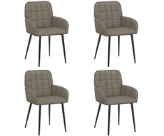 Valgomojo kėdės 4 pcs Dirbtinė oda Pilka 57 x 50 x 85 cm