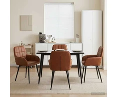 Valgomojo kėdės 4 pcs Dirbtinė oda Ruda 57 x 50 x 85 cm