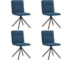 Valgomojo kėdės, 4vnt., mėlynos spalvos, audinys