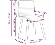 Jana Valgomojo kėdės, 4vnt., pilkos spalvos, audinys