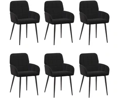 Valgomojo kėdės 6 pcs Aksomas Juoda 57 x 50 x 85 cm