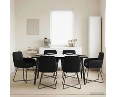 Valgomojo kėdės 6 pcs Aksomas Juoda 59 x 56,5 x 86 cm