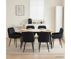Valgomojo kėdės 6 pcs Aksomas Juoda 59 x 59,5 x 90 cm