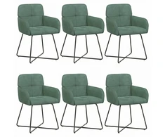 Valgomojo kėdės 6 pcs Aksomas Jūrinė žalia 59 x 56,5 x 86 cm