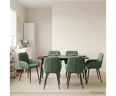 Valgomojo kėdės 6 pcs Aksomas Jūrinė žalia 57 x 50 x 85 cm