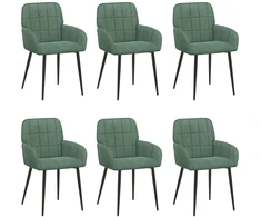 Valgomojo kėdės 6 pcs Aksomas Jūrinė žalia 57 x 50 x 85 cm