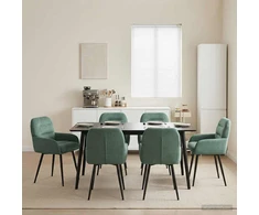 Valgomojo kėdės 6 pcs Aksomas Jūrinė žalia 59 x 59,5 x 90 cm