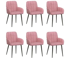 Valgomojo kėdės 6 pcs Aksomas Rožinė 57 x 50 x 85 cm