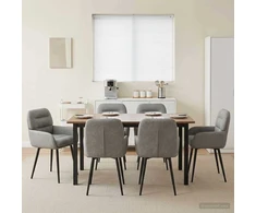 Valgomojo kėdės 6 pcs Aksomas Šviesiai pilka 59 x 59,5 x 90 cm