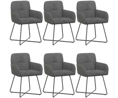 Valgomojo kėdės 6 pcs Aksomas Tamsiai pilka 59 x 56,5 x 86 cm