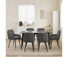 Valgomojo kėdės 6 pcs Aksomas Tamsiai pilka 59 x 59,5 x 90 cm