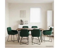 Valgomojo kėdės 6 pcs Aksomas Tamsiai žalia 59 x 56,5 x 86 cm