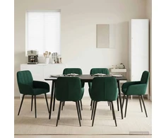 Valgomojo kėdės 6 pcs Aksomas Tamsiai žalia 56,5 x 50 x 86 cm