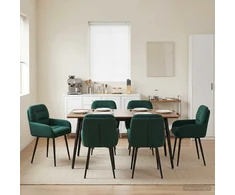 Valgomojo kėdės 6 pcs Aksomas Tamsiai žalia 59 x 59,5 x 90 cm