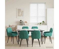 Valgomojo kėdės 6 pcs Aksomas Turkio 59 x 59,5 x 90 cm