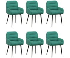 Valgomojo kėdės 6 pcs Aksomas Turkio 59 x 59,5 x 90 cm