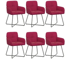 Valgomojo kėdės 6 pcs Aksomas Vyno raudona 59 x 56,5 x 86 cm