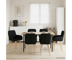 Valgomojo kėdės 6 pcs Audinys Juoda 56,5 x 50 x 87,5 cm