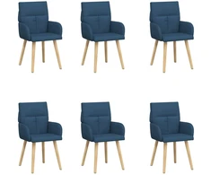Valgomojo kėdės 6 pcs Audinys Mėlyna 60 x 56 x 96 cm