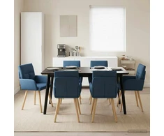 Valgomojo kėdės 6 pcs Audinys Mėlyna 60 x 56 x 96 cm