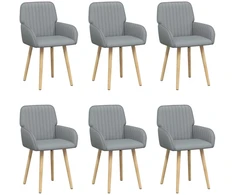 Valgomojo kėdės 6 pcs Audinys Šviesiai pilka